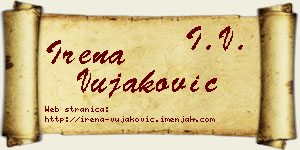 Irena Vujaković vizit kartica